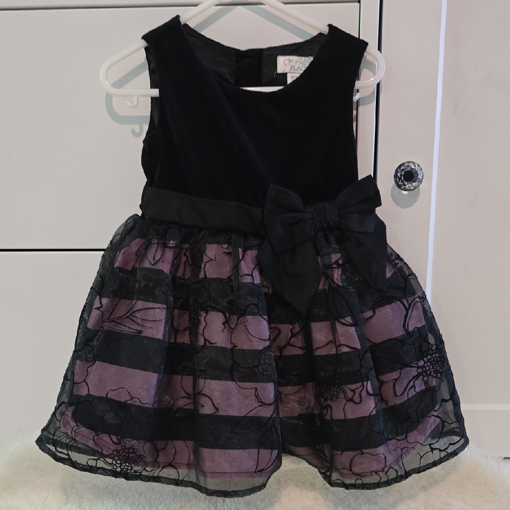 The Children's Place Black and Purple Formal Dress